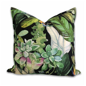 Gardens Wild on Black Scatter Cushion Cover